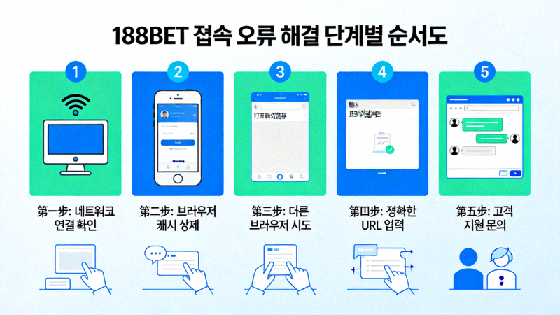 188BET 접속 오류 해결을 위한 단계별 순서도 이미지