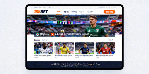 188BET 웹사이트 메인 페이지의 회원가입 버튼 위치를 보여주는 화면 캡쳐 이미지